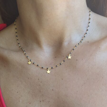 Collana Crystal nero con stelle