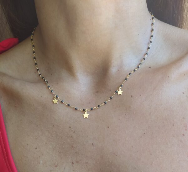 Collana Crystal nero con stelle